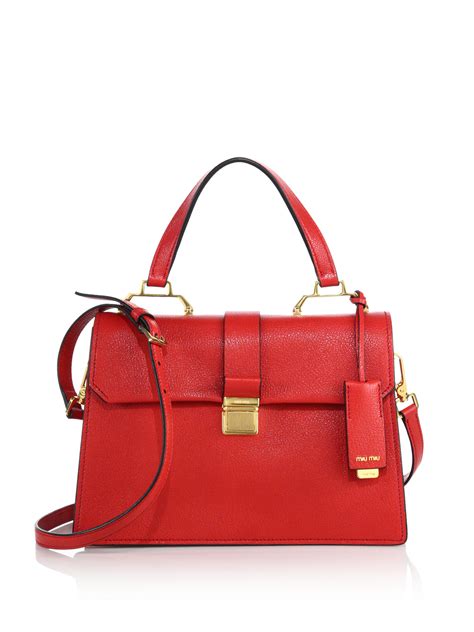 miu miu madras leather satchel|Miu Miu Madras Leather Flap Satchel .